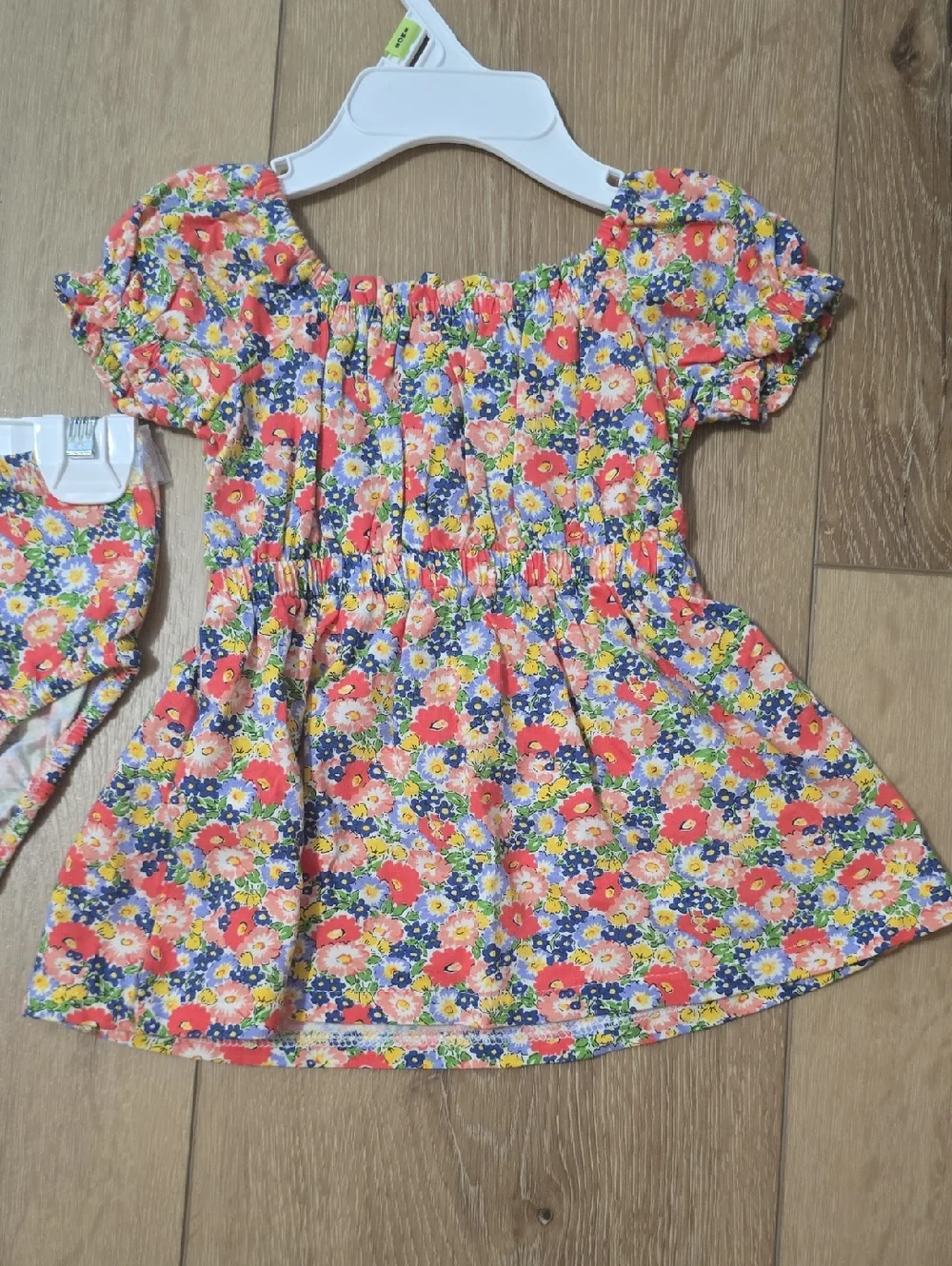 Ralph Lauren Baby Floral Cotton Jersey Dress & Bloomer Nuntucket Multicolor